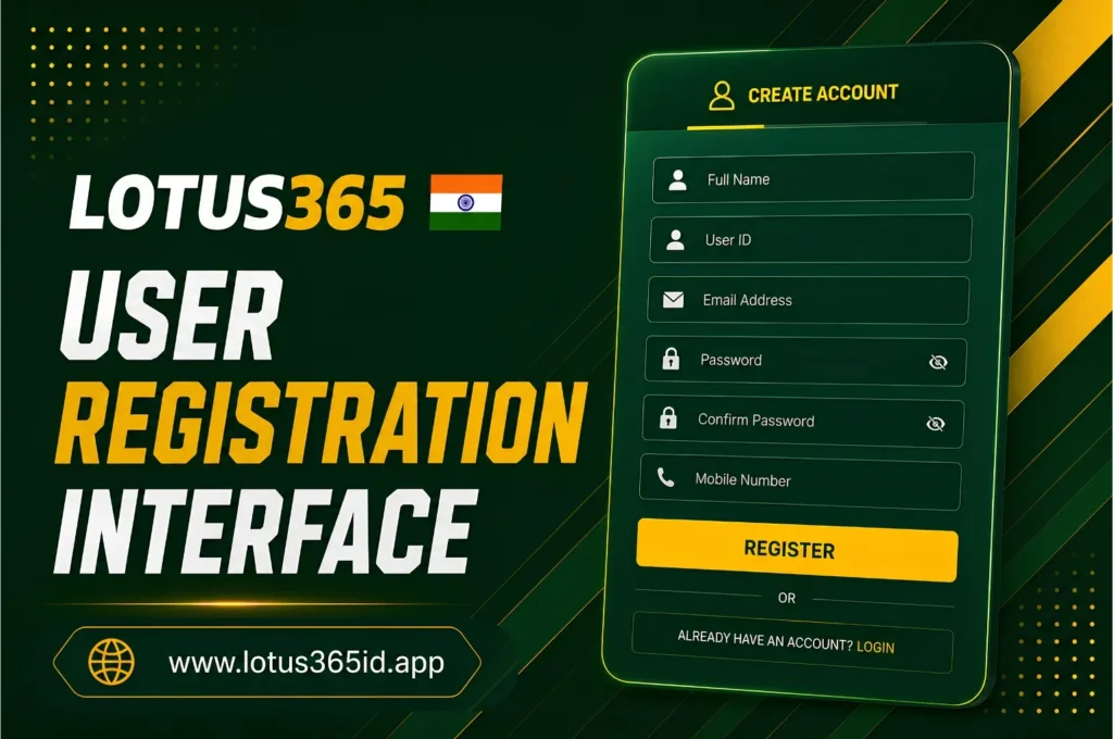 Lotus365 user registration interface